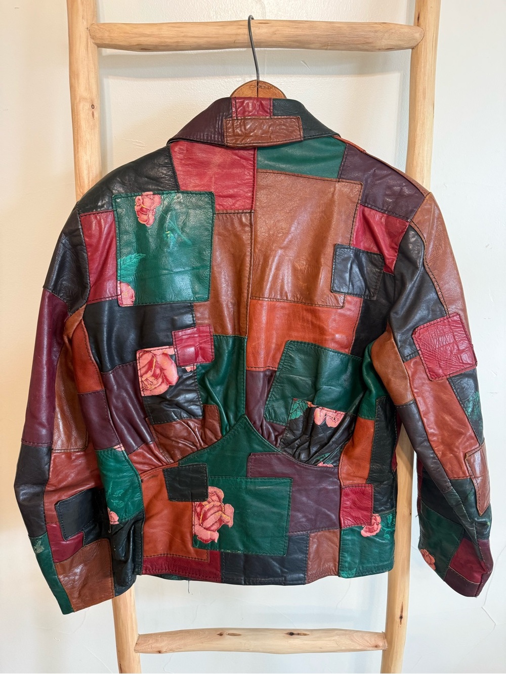 Vintage Gandalf the Wizard Rose Patchwork Leather Jacket — Circa 1970s - Picture 2 of 7